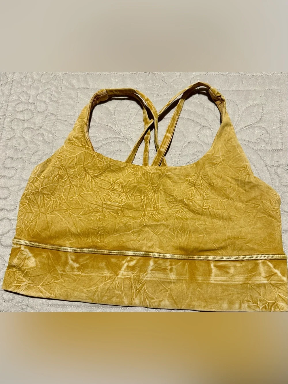 lululemon athletica Crushed Velvet Strappy Bralette in Mustard
